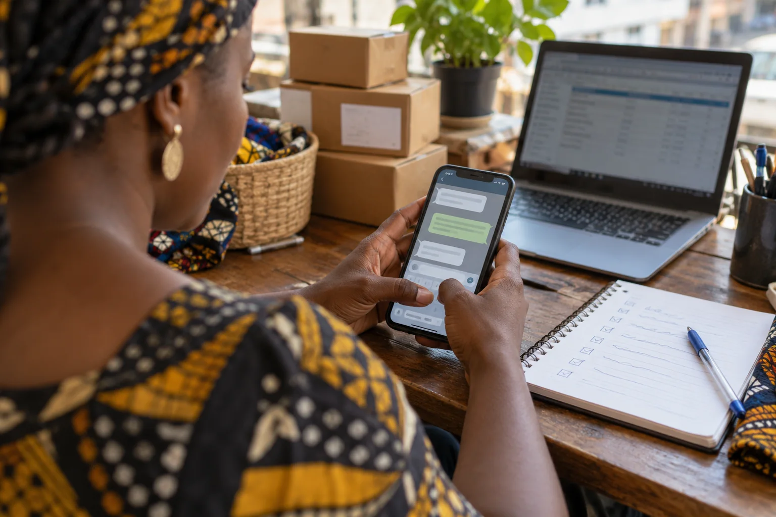 Illustration : traitement d’une demande commerciale sur téléphone